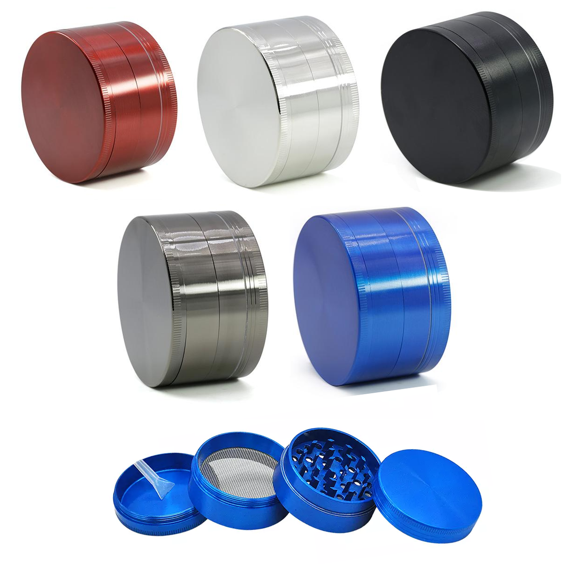 Aluminum Grinder - 40 mm x 38 mm - Blue